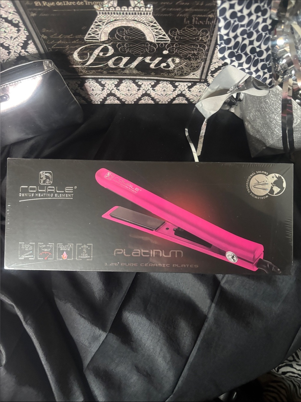 Royale Platinum 1" Pink Ceramic Hair Straightener - Women Hair